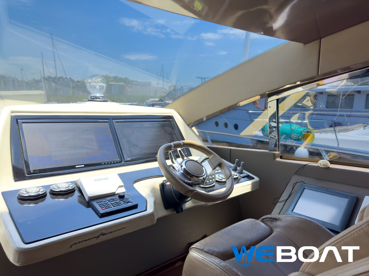 Schaefer 62 Fly - Painel de comando com telas Simrad