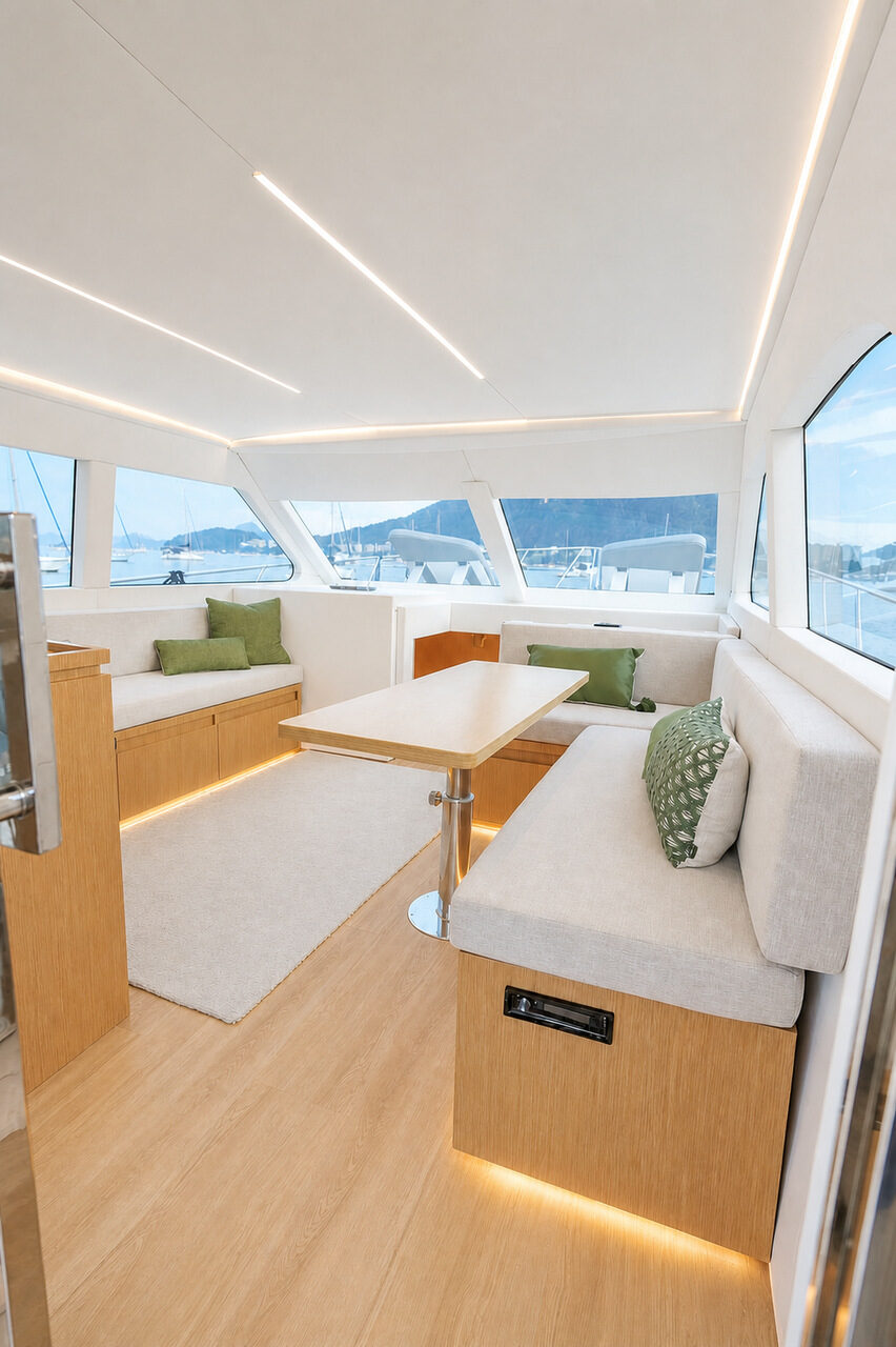 WeBoat Mares 50 - Salão com mesa de jantar