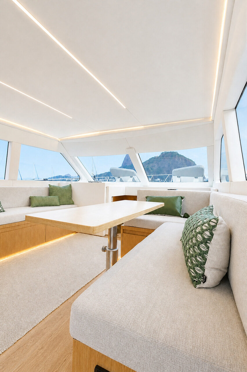 WeBoat Mares 50 - Salão com vista para a marina