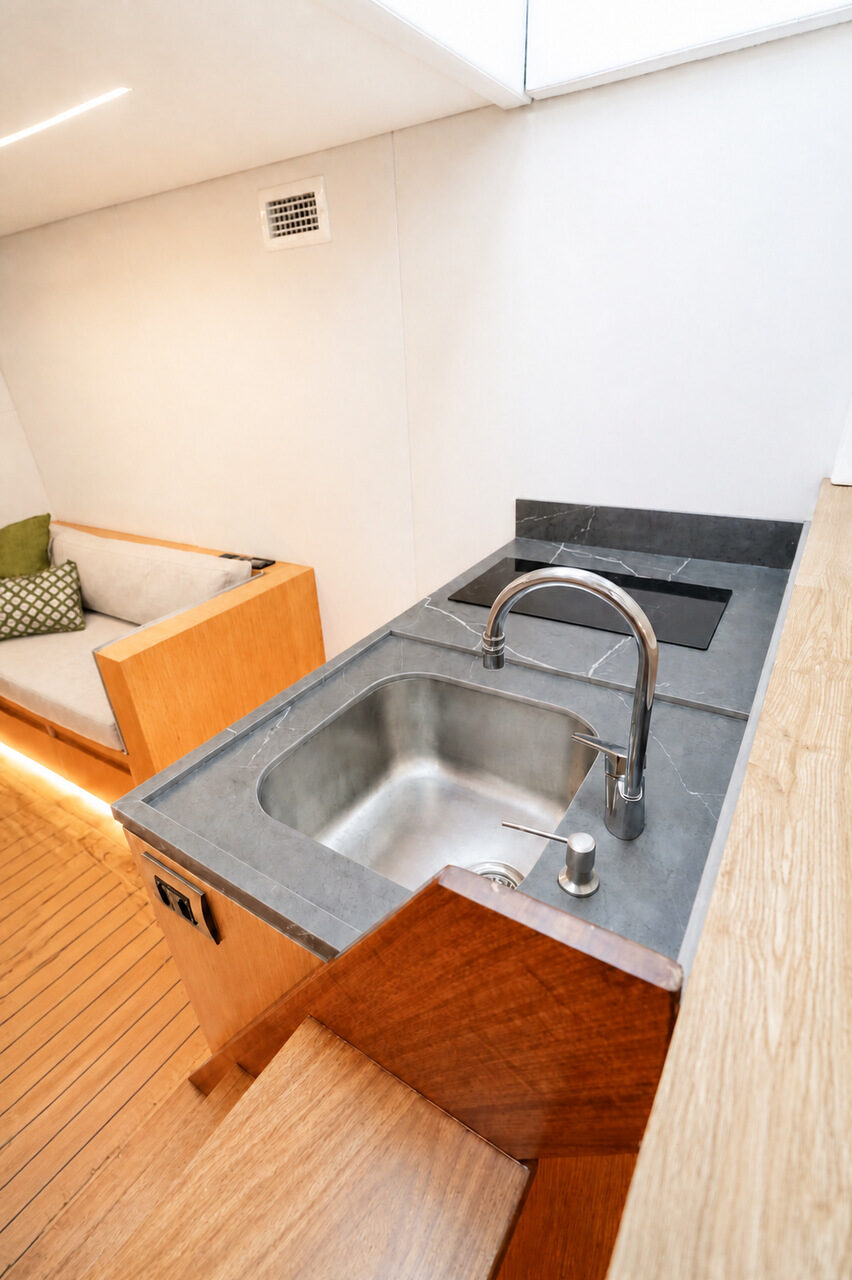 WeBoat Mares 50 - Pia e bancada da cozinha